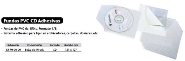 13700000 GRAF.BOLSA 10 FUNDAS CD ADHESIV