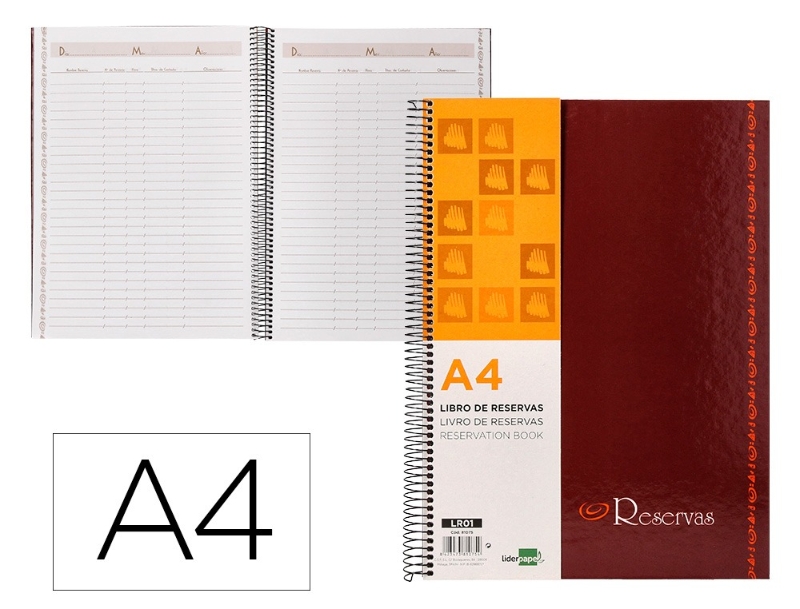 LIBRO DE RESERVAS LD A4 80H 81075/LR01