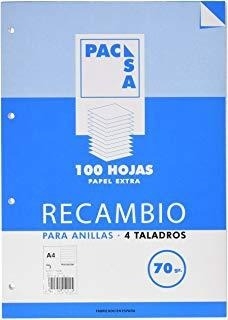 RECAMBIO PACSA 21231 A4 4T 100H 4x4/CM 7