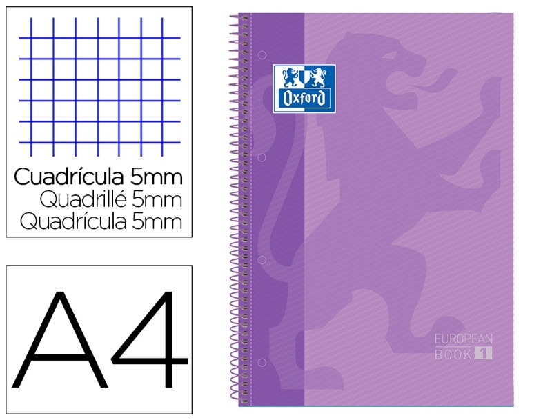 CUADERNO OXFORD 100430201 A4+ 80H MALVA