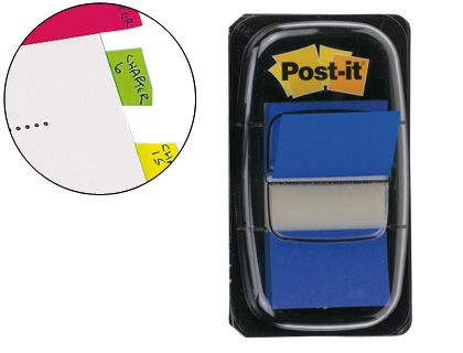 INDEX POST-IT 680-2 AZUL 25x43 P/50