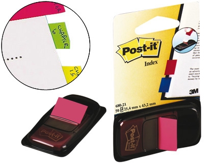 INDEX POST-IT 680-21 ROSA BRI.25x43 P/50