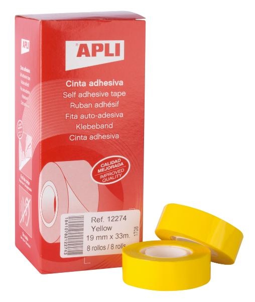 CINTA ADHES.COLOR AMARI.33x19 APLI 12274