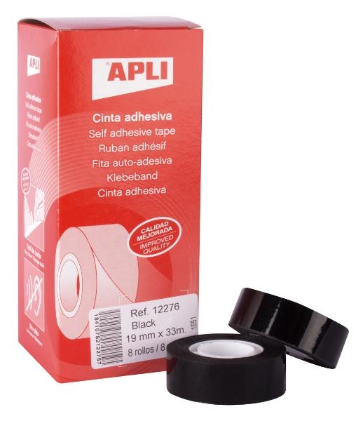 CINTA ADHES.COLOR NEGRA 33x19 APLI 12276
