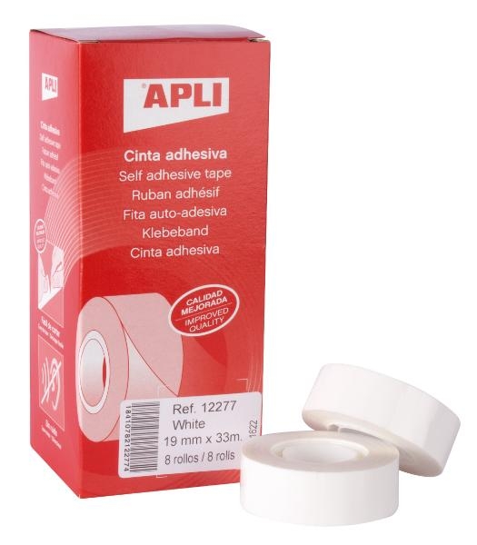CINTA ADHES.COLOR BLANC.33x19 APLI 12277