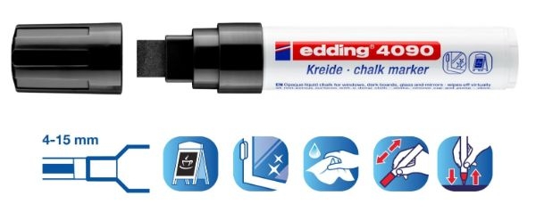 ROTULADOR EDDING 4090-01 TIZA LIQ.VIS.NE