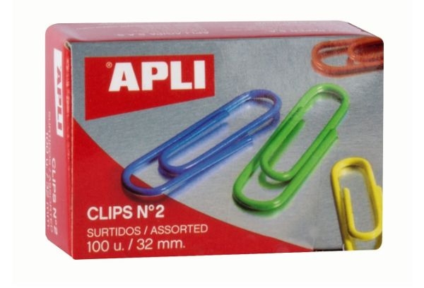 CLIPS COLORES APLI Nº2 32mm 11723 C/100