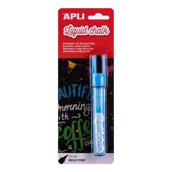 ROTULADOR TIZA APLI 13955 AZUL PTA REDON