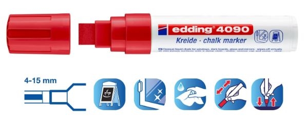 ROTULADOR EDDING 4090-02 TIZA LIQ.VIS.RO