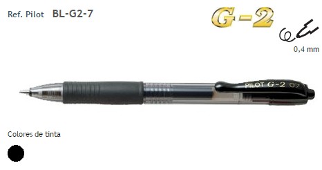 BOLIGRAFO PILOT G2 NEGRO BL-G2-7-B