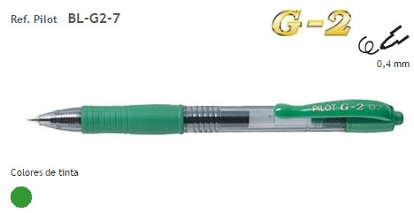 BOLIGRAFO PILOT G2 VERDE BL-G2-7-G