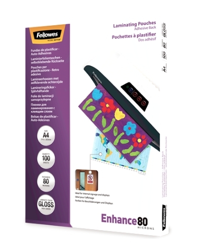 FUNDA PLAST.A4 ADHE.80m FELLOWES 5302202