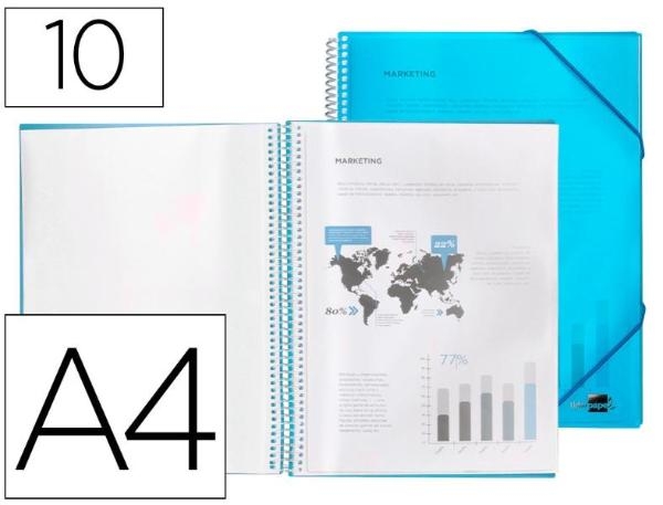 CARPETA 10-FUNDAS A4 AZUL LD 53805/EC01