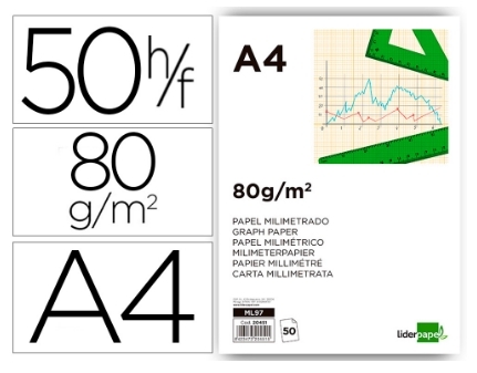BLOC PAPEL MILIMETR.A4 50H LD 20451/ML97