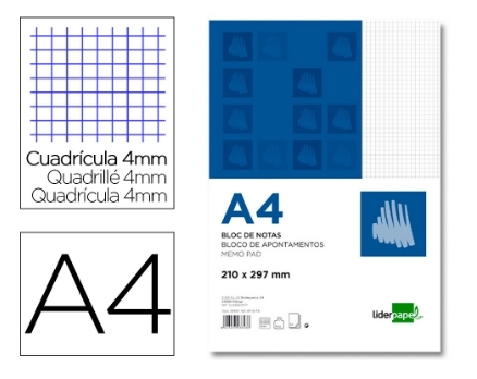 BLOC NOTAS LD A4/80H CP-4mm 3343/BN01