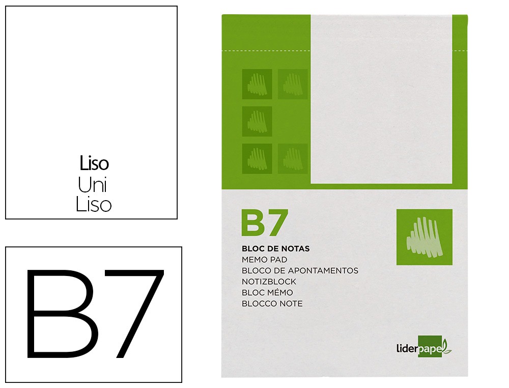 BLOC NOTAS LD C/T LISO B7/80 10437/BN08