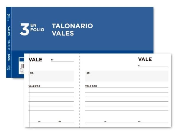 TALONARIO LD VALES 7796/T104 1/3 Fº A