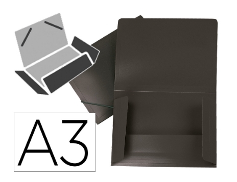 CARPETA A3 SOLAPAS LD PP NEGR.10899/SS45