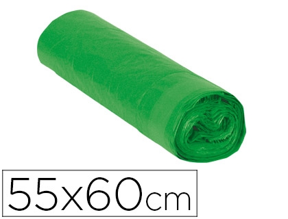 BOLSA BASURA 55x60 VERDE 76255/15760 15u