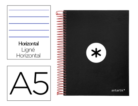 CUADERNO ANTARTIK A5/80H 74561/KD20 NEGR