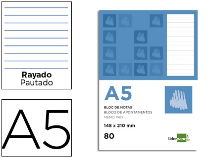 BLOC NOTAS LD A5/80H HORIZ.48396/BN13