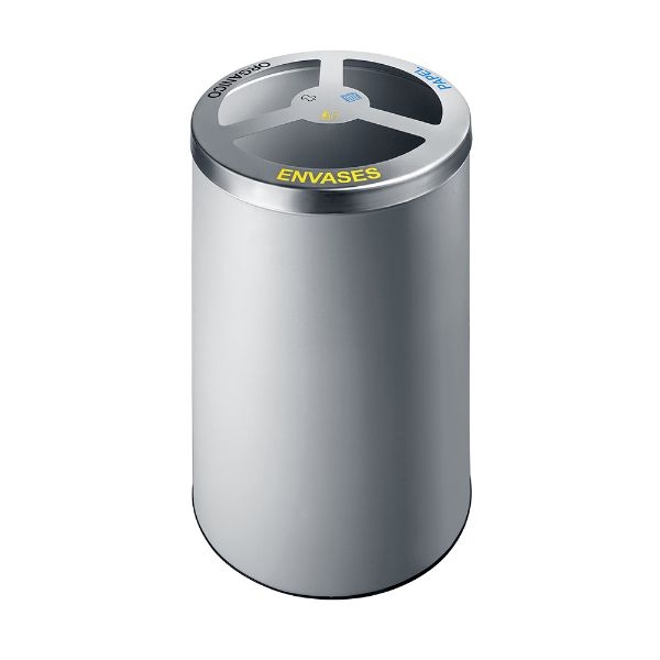 PAPELERA RECICLAJE 3-C SIE 155-PL PLATA