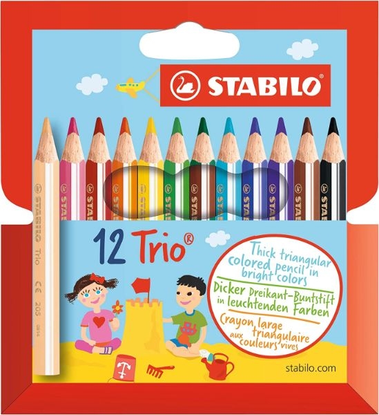 LAPIZ STABILO 205/12-01 TRIO CORTO C/12u