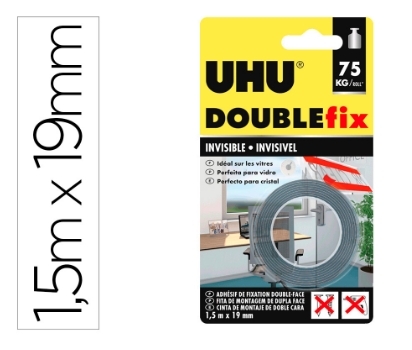 CINTA ADHES.UHU 160442/44868 D.CARA 19mm