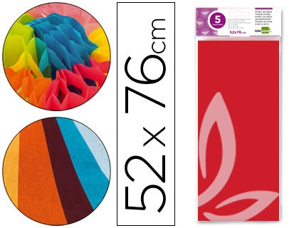 PAPEL SEDA LD 52x76 36077/SE10 ROJO B-5h