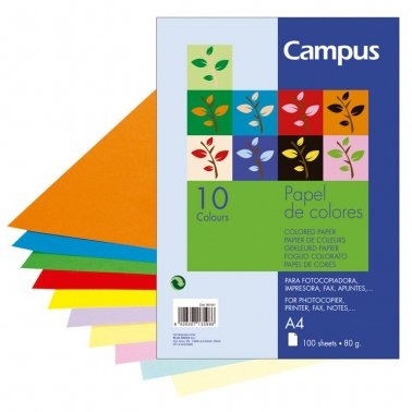PAPEL COLORES A4/80 CAMPUS 001001 100H