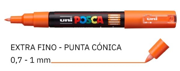 ROTULADOR UNI POSCA PC-1M NARANJA