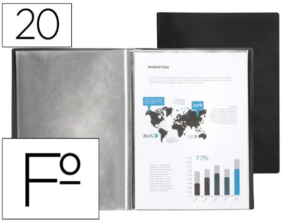 CARPETA 20-FUND.A4 NEGRA LD 77154/EC40