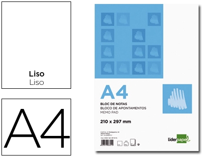 BLOC NOTAS LD A4/80H LISO 3341/BN02