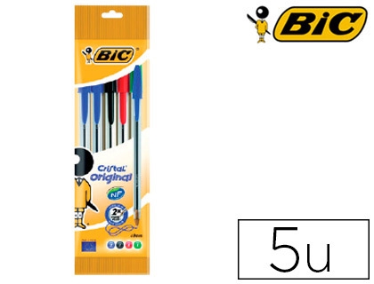 BOLIGRAFO BIC CRISTAL 63374/802054 P/5un