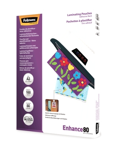 FUNDA PLAST.A3 ADHE.80m FELLOWES 5302302