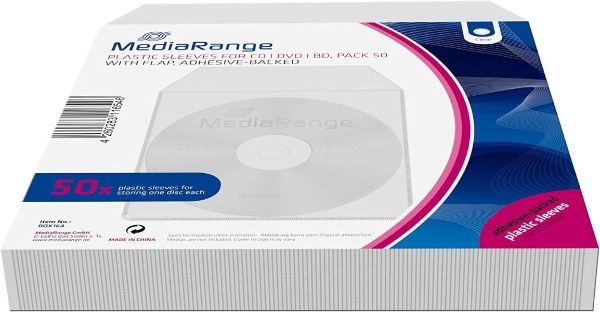 FUNDA CD PLAST.ADHES.SOLAPA BOX164 P50un