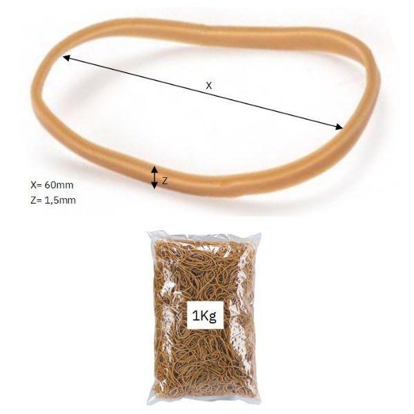 GOMAS ELASTICAS BANDEX 60mm BOLSA1 KG