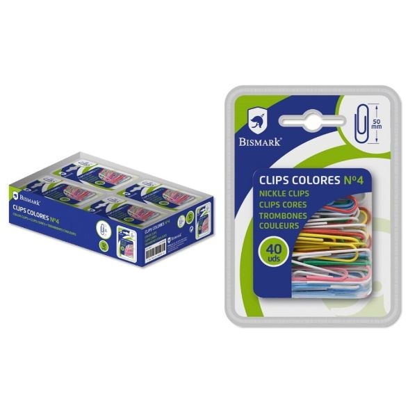 CLIPS COLORES BISMARK Nº4 50mm 328071 C/