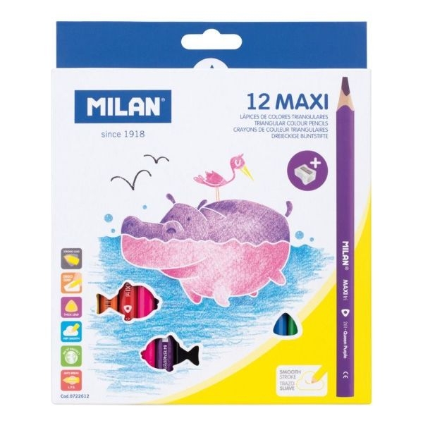 LAPICES COLORES MILAN 0722612 12u + AFIL