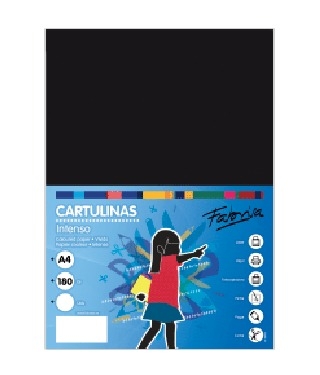 CARTULINA FAB.A4 180g NEGRA P/250 15533