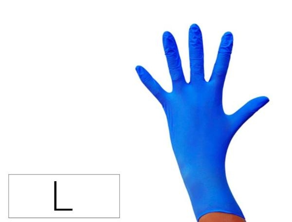 GUANTES DE NITRILO 160174/273 AZUL C/100