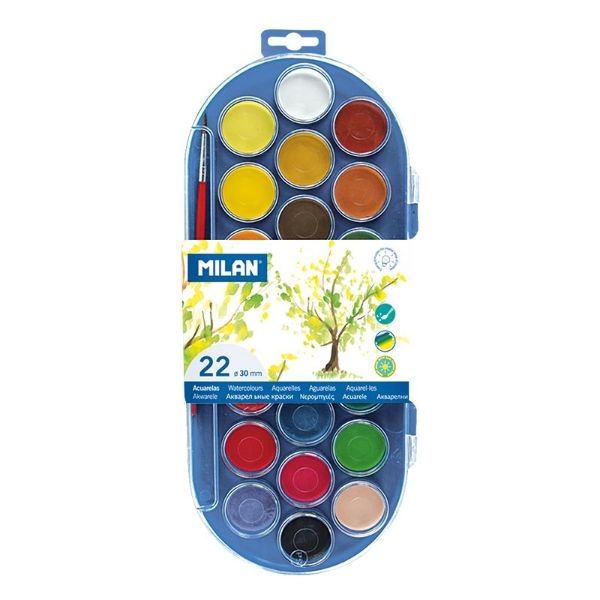 ACUARELAS MILAN 80022 ESTUCHE 22pastilla