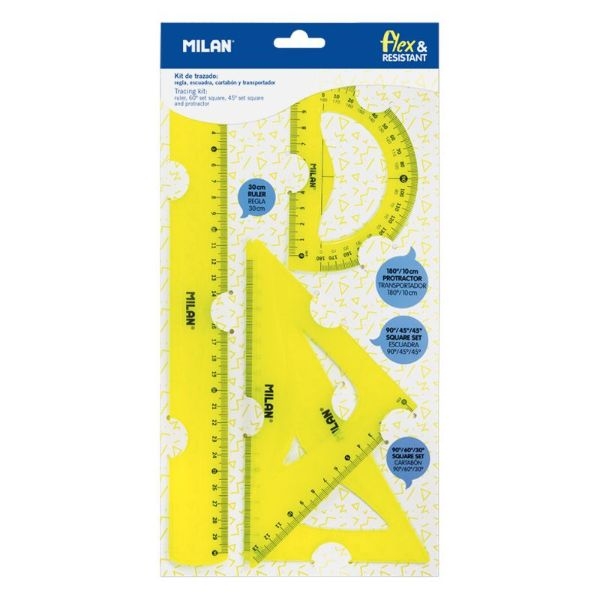ESTUCHE DE DIBUJO MILAN 359801Y 4 REGLAS