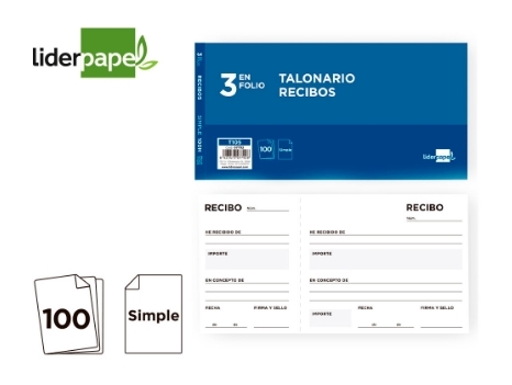 TALONARIO LD RECIBOS 7792/T105 1/3 Fº A