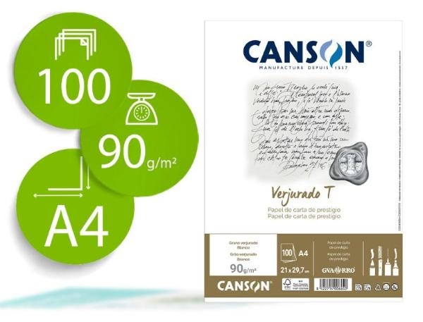 PAPEL CANSON A4 90 BLA.97850/C200400684 