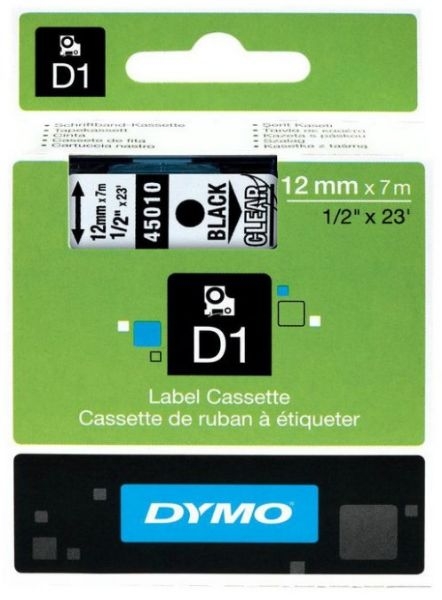 CINTA DYMO D1 12mm x 7m NEG/TRA.S0720500