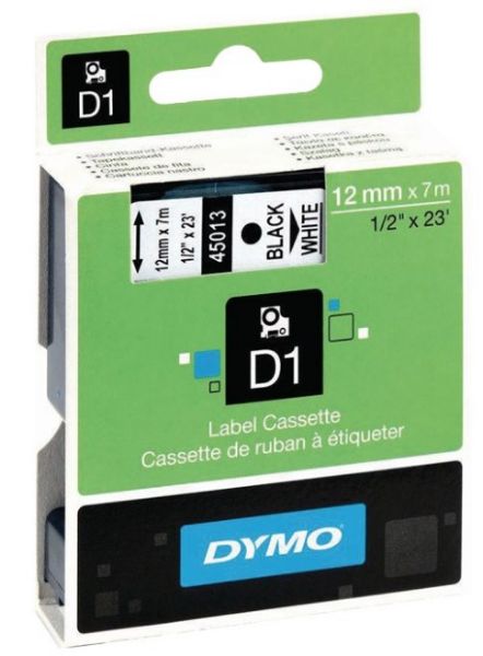CINTA DYMO D1 12mm x 7m NEG/BLA.S0720530