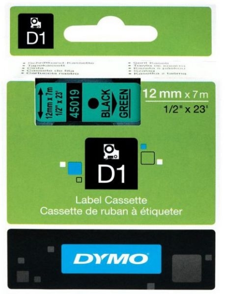 CINTA DYMO D1 12mm x 7m NEG/VER.S0720590