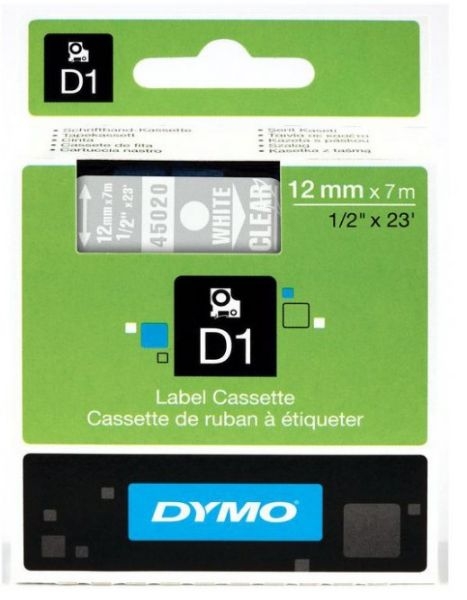 CINTA DYMO D1 12mm x 7m BLA/TRA.S0720600