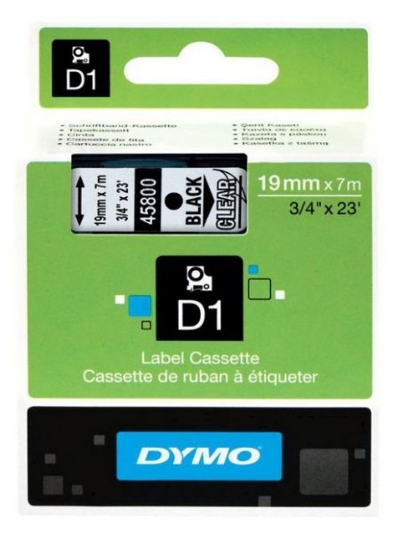 CINTA DYMO D1 19mm x 7m NEG/TRA.S0720820